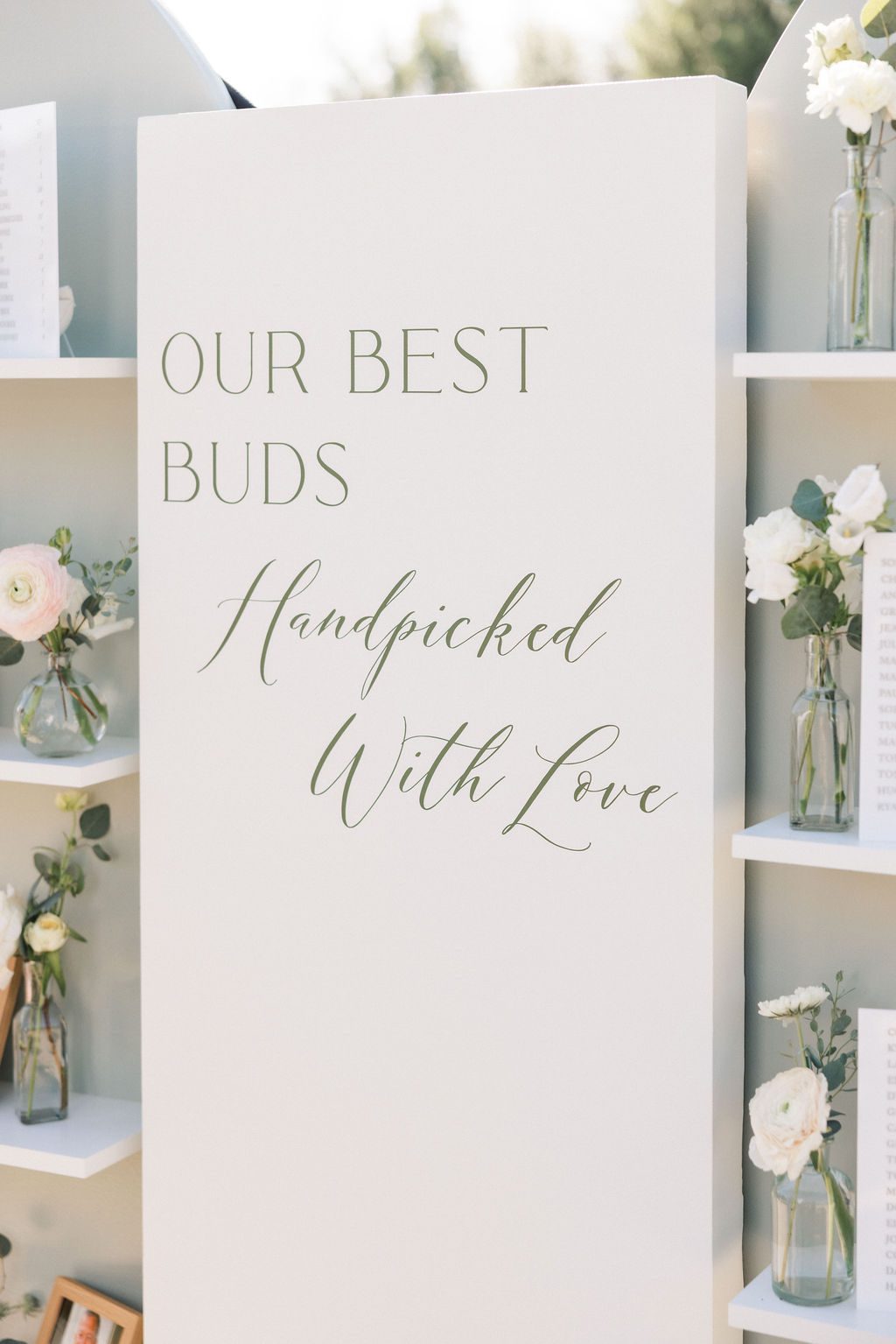 Our Best Buds Handpicked With Love custom wedding seating chart